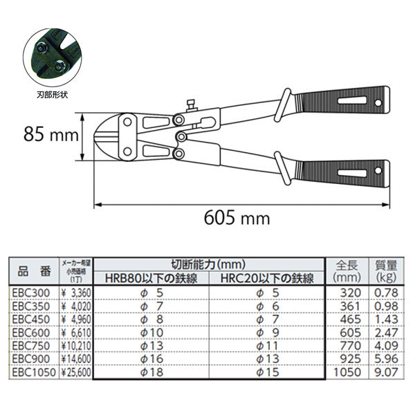 ロブテックス EBC600 ボルトクリッパー 600mm 工具 エビ ロブスター LOBSTER LOBTEX