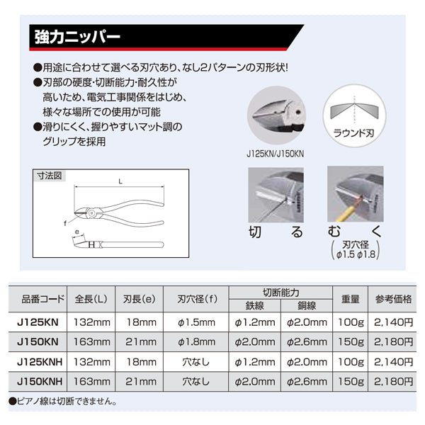 ロブテックス J125KN 強力ニッパー エビ LOBSTER ロブスター エビ印工具 LOBTEX