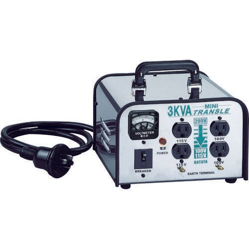 HATAYA(ハタヤ) ミニトランスル 降圧型 単相200V→100・115V 3.0KVA