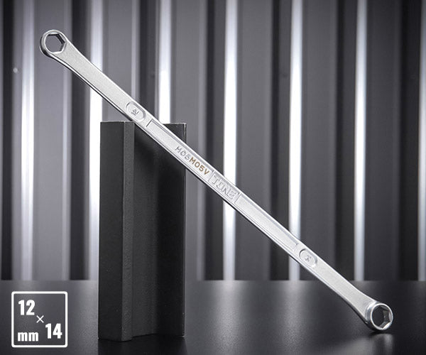 TONE 超ロング 両口めがねレンチ(ストレート・6角) 対辺寸法12×14mm (M05V-1214)(4953488469288) トネ