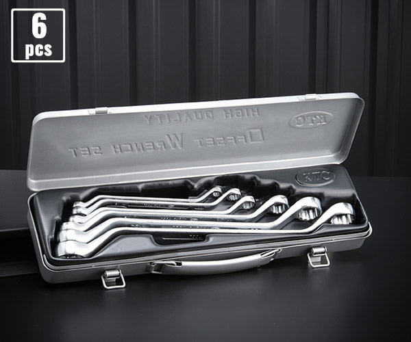KTC 45° ロングメガネレンチセット 6点 8~27mm (M2506)(4989433300924) 京都機械工具
