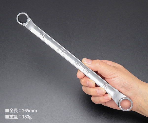 KTC めがねレンチ サイズ16x18mm 45°x6° 十二角 (M5-1618)(4989433312842) 京都機械工具