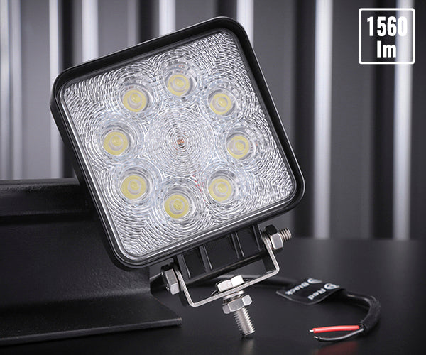 カシムラ LEDワークライト 角 8灯 白色 作業灯 DC12/24V車対応 24W 1560lm ML-18