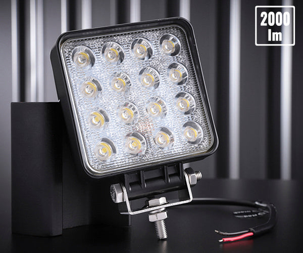 カシムラ LEDワークライト 16灯 黄発光 作業灯 DC12/24V車対応 48W 2000lm ML-9