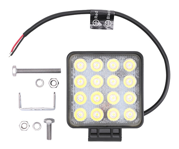 カシムラ LEDワークライト 16灯 黄発光 作業灯 DC12/24V車対応 48W 2000lm ML-9