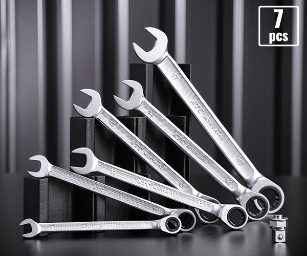 KTC MSR1A-7P ギアレンチ+ドライブ角アダプター7点セット (MSR1A-08,10,12,13,14,17,BZ14-BA3) エヒメマシンオリジナルセット