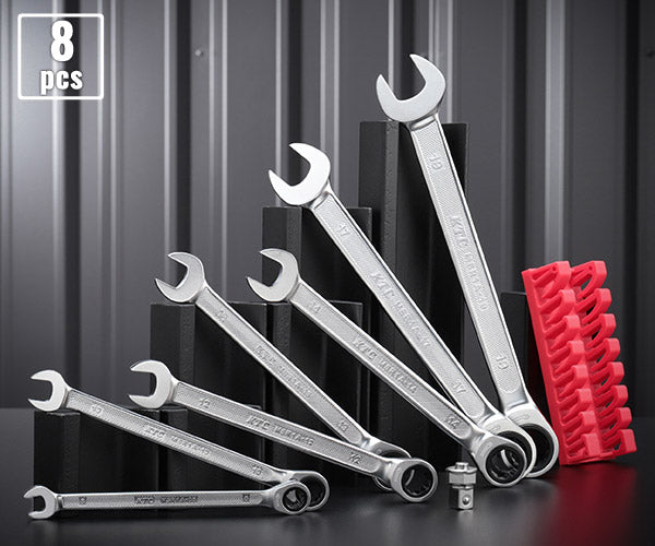 KTC MSR1A-8PHB ギアレンチ+ドライブ角アダプター8点セット ホルダー付 (MSR1A-08,10,12,13,14,17,19,BZ14-BA3,EM-HO7) エヒメマシンオリジナルセット