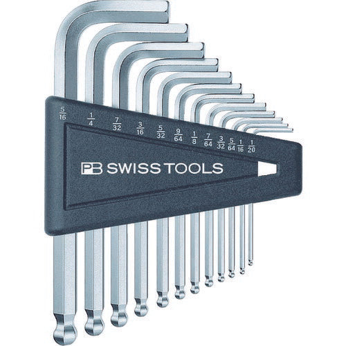 日本正規品 PBスイスツールズ ホルダー付ボールポイント六角レンチセット(インチ) 12本組 (212Z.H-12CN) (7610733235520)