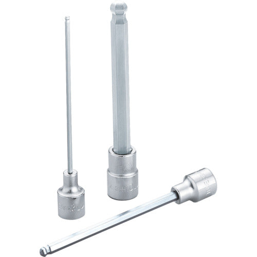 TONE ロングボールポイントヘキサゴンソケット 対辺寸法8mm 差込角9.5mm 長さ96mm (3BH-08L)(4953488085235) トネ