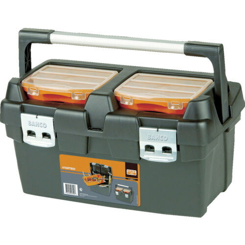 日本正規品 バーコ 樹脂製工具箱 ヘビーデューティー仕様プラスチックボックス 外形寸法500×270×295mm 黒/オレンジ (4750PTB50)(7314150275007) BAHCO