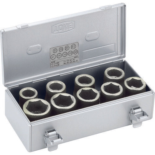 TONE インパクト用ソケットセット(自動車整備用) (ホイルナット用) 差込角25.4mm 9点セット (A809T)(4953488255188) トネ