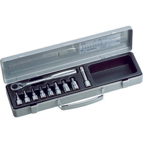 TONE ヘキサゴンソケットレンチセット 吋目 10pcs (HB3082)(4953488202403) トネ
