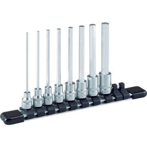 TONE ロングヘキサゴンソケットセット(ホルダー付) 8pcs 差込角6.35mm (HH208L)(4953488282276) トネ