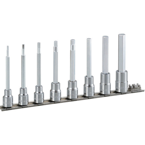 TONE ロングヘキサゴンソケットセット(ホルダー付) 8pcs 差込角9.5mm (HH308L)(4953488282702) トネ