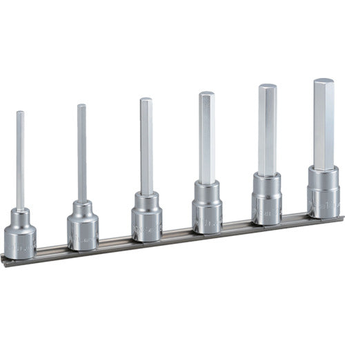 TONE ロングヘキサゴンソケットセット(ホルダー付) 6pcs 差込角12.7mm (HH406L)(4953488282214) トネ