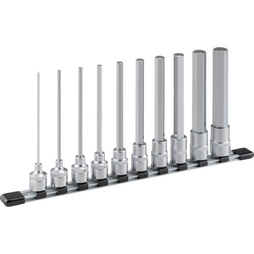 TONE 超ロングヘキサゴンソケットセット(ホルダー付) 10pcs (HH410LL)(4953488314397) トネ