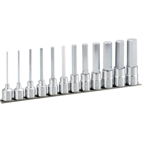 TONE ロングヘキサゴンソケットセット(ホルダー付) 12pcs (HH412L)(4953488282726) トネ