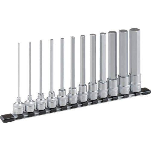 TONE 超ロングヘキサゴンソケットセット(ホルダー付) 12pcs (HH412LL)(4953488314403) トネ