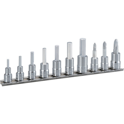TONE ヘキサゴンソケットセット(ホルダー付)インチサイズ 10pcs (HHB210)(4953488282283) トネ