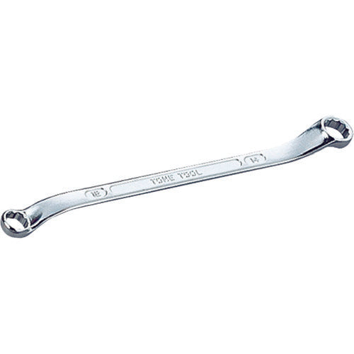 TONE 両口ロングメカニックめがねレンチ(45°×10°) 対辺寸法8×10mm 全長184mm (M44-0810)(4953488101713) トネ