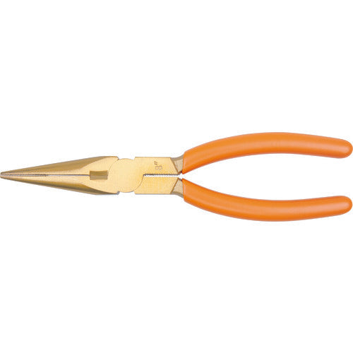 日本正規品 バーコ 防爆ノンスパーキングロングノーズプライヤー 鉄線切断1.0mm 全長160mm (NSB406-160)(7314150295999) BAHCO