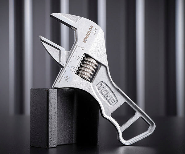 TONE ショートハイパーウォーム モンキーレンチ シルバー 全長140mm (MWRS-36)(4953488430325) トネ