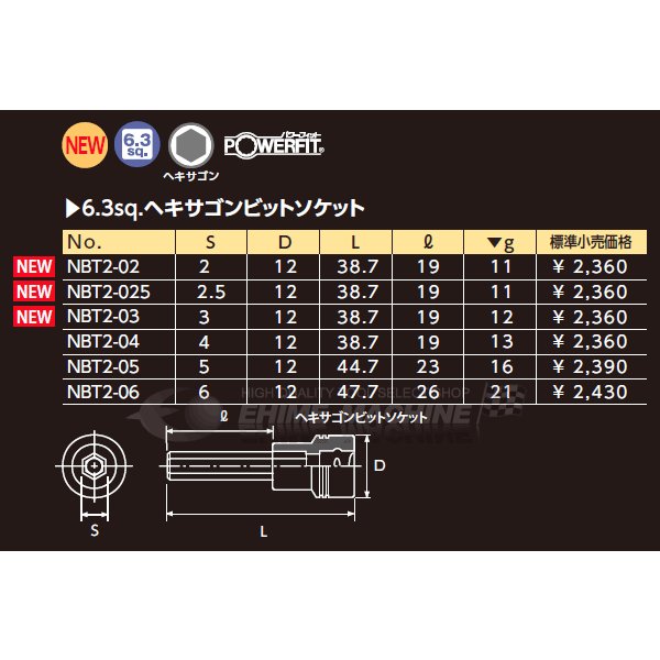 ネプロスのヘキサゴンビットソケットの画像3