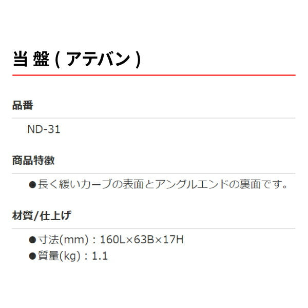 OTC 当て盤 ND-31 板金工具当金 アテバン 当盤 自動車板金ツール 小柳機工