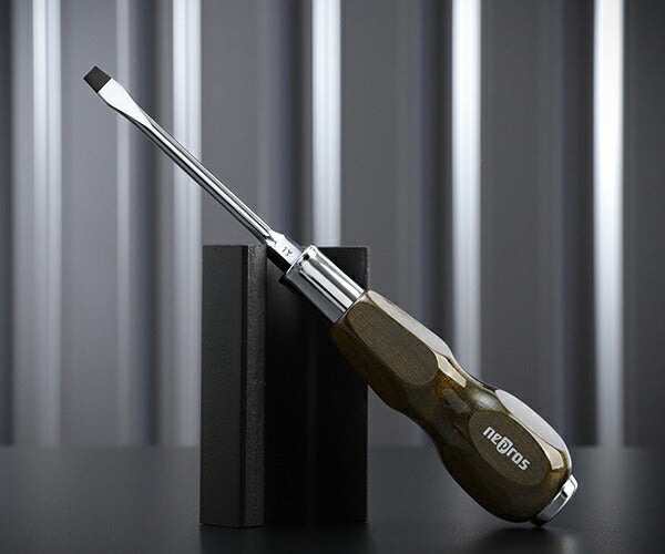 NEPROS ND3M-06 先端幅6.3mm 木柄マイナスドライバ貫通タイプ ネプロス