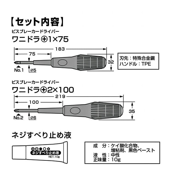 ANEX ビスブレーカードライバー ワニドラセット NO3980-S1 アネックス