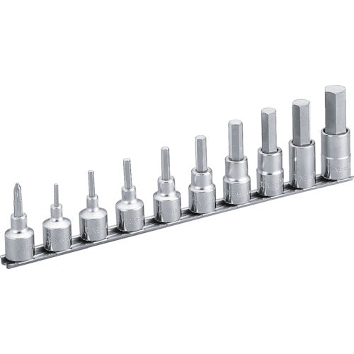 TONE ヘキサゴンソケットセット(ホルダー付) 10pcs 差込角12.7mm (HH410)(4953488017472) トネ