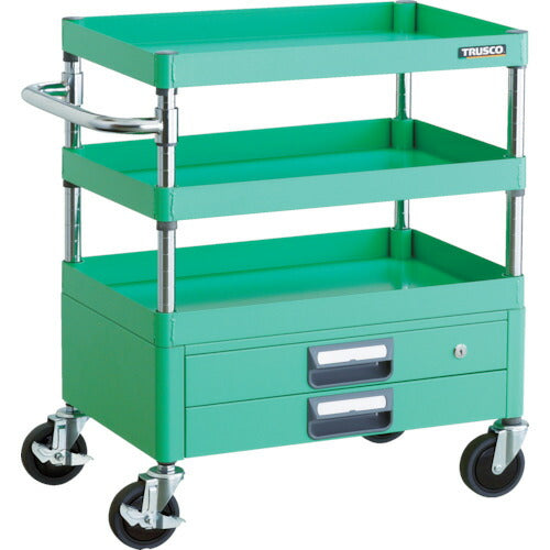 TRUSCO_フェニックスワゴン_省音_600X400XH740_2段引出付_YG色_PEW-763X-YG_トラスコの商品画像