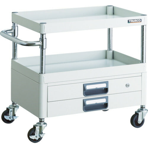 TRUSCO_フェニックスワゴン_省音_750X500XH740_2段引出付_W色_PEW-773X-W_トラスコの商品画像