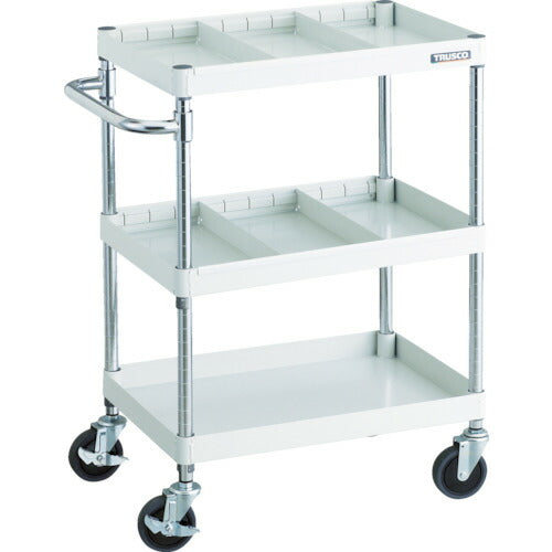 TRUSCO_フェニックスワゴン_省音_600X400_仕切2段付_W色_PEW-963S2-W_トラスコの商品画像