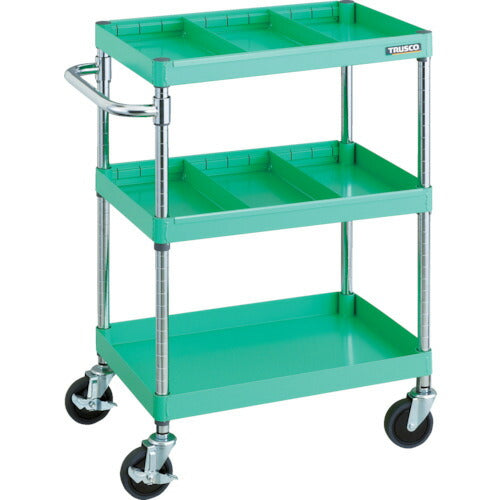 TRUSCO_フェニックスワゴン_省音_600X400_仕切2段付_YG色_PEW-963S2-YG_トラスコの商品画像