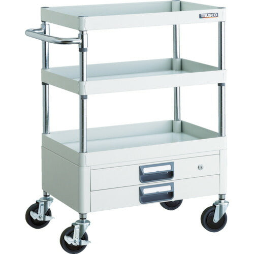 TRUSCO_フェニックスワゴン_省音_600X400XH880_2段引出付_W色_PEW-963X-W_トラスコの商品画像