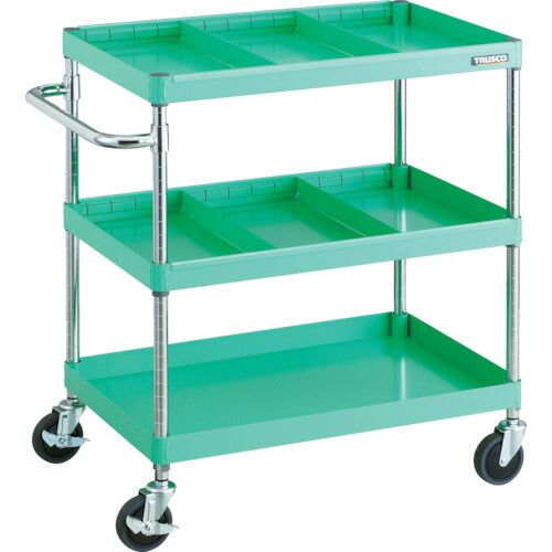 TRUSCO_フェニックスワゴン_省音_750X500_仕切2段付_YG色_PEW-973S2-YG_トラスコの商品画像