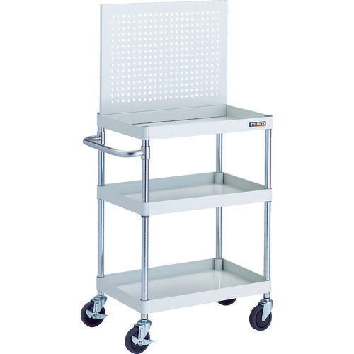 TRUSCO_フェニックスワゴン_省音_600X400XH880_3段_上部パンチングパネル仕様_W色_PEW-P963-W_トラスコの商品画像