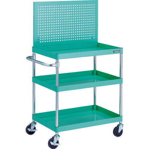 TRUSCO_フェニックスワゴン_省音_750X500XH880_3段_上部パンチングパネル仕様_YG色_PEW-P973-YG_トラスコの商品画像