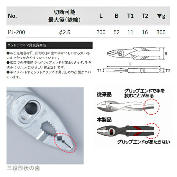 KTC P-3P はさみ類3点セット (PJ-200,PN1-150,PSL-150) コンビネーションプライヤー/ニッパー/ラジオペンチセット エヒメマシンオリジナルセット