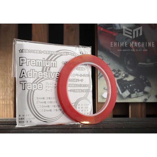 サンクスギヴィング プレミアムアドヘイシブテープ 両面テープ 幅7mm×12.5m(2巻入) PAD-7