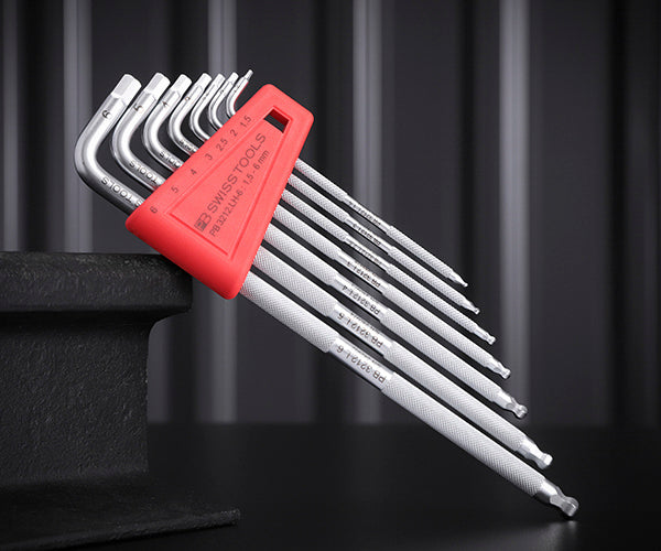 日本正規品 PBスイスツールズ ホルダー付ローレット入ボールポイントロング六角レンチセット 7本組 (3212.LH-6) (7610733271696)