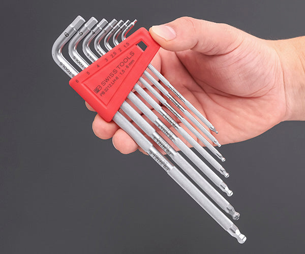 日本正規品 PBスイスツールズ ホルダー付ローレット入ボールポイントロング六角レンチセット 7本組 (3212.LH-6) (7610733271696) PB SWISS TOOLS