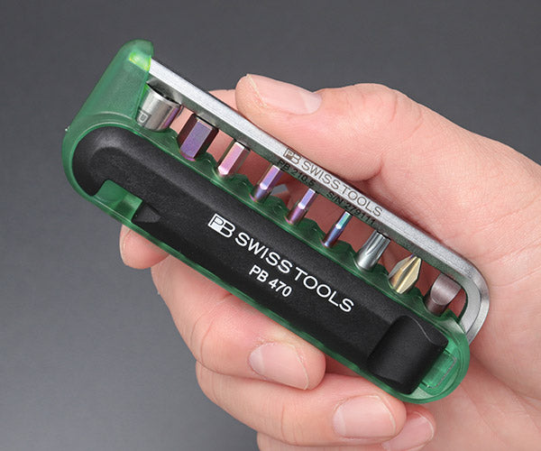 日本正規品 PBスイスツールズ バイクツールセット (9本組) グリーン タイヤレバー付 (470.GREENCN) (7610733246243)