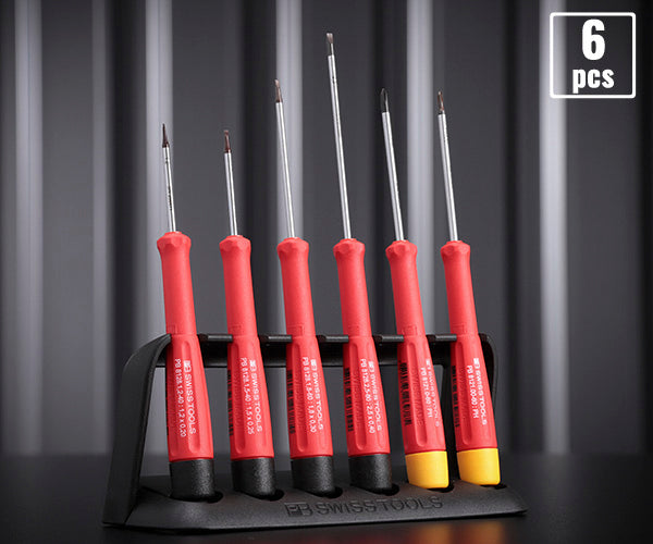 日本正規品 PBスイスツールズ スイスグリップ精密ドライバーセット 6本組 スタンド付 プラス マイナス ドライバー (8641) (7610733270583)