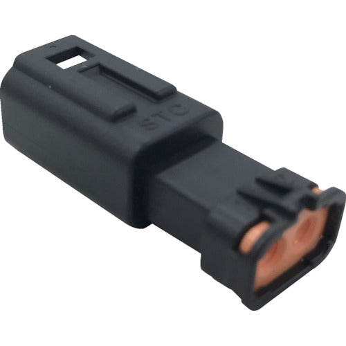 TRUSCO 防水コネクタ ソケットハウジング 2芯 中継用(10個入) 被覆外径φ2.7~3.2 黒 PCE01A502B003 トラスコ