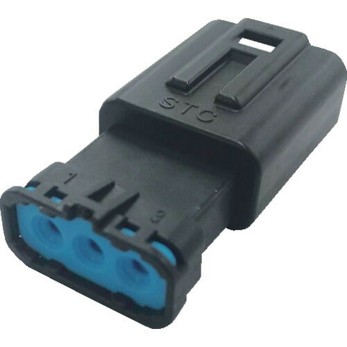 TRUSCO 防水コネクタ ソケットハウジング 3芯 中継用(10個入) 被覆外径φ1.7~2.3 黒 PCE01A503B001 トラスコ