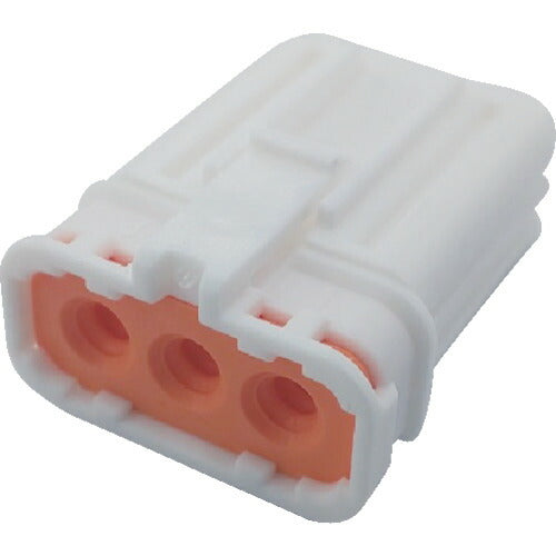 TRUSCO 防水コネクタ ソケットハウジング 3芯 中継・基板用(10個入) 被覆外径φ2.7~3.2 白 PCE01A603N003 トラスコ