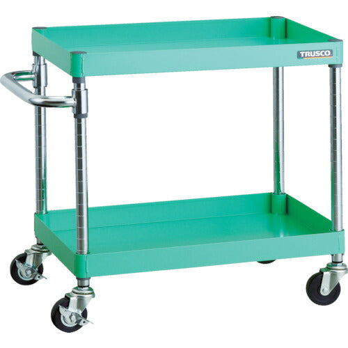 TRUSCO フェニックスワゴン 600X400 2段 Φ75ゴム車輪 YG色 PEW662G75YG トラスコ