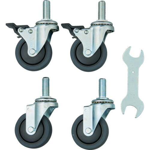 TRUSCO フェニックスワゴン用2段階S付キャスターセット 75φEL PEWELW75SET トラスコ